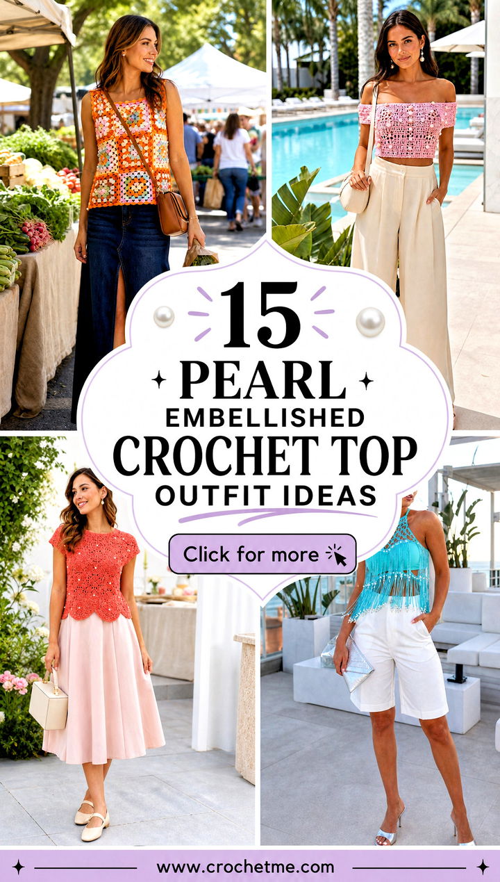 15 pearl embellished crochet top outfit ideas - 15 pearl embellished crochet top outfit ideas