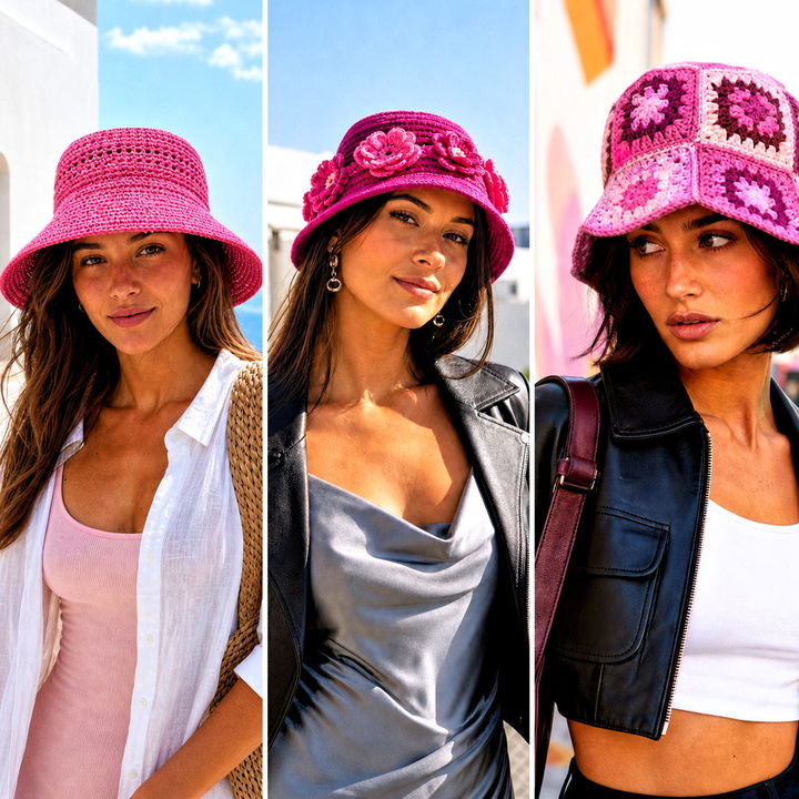 15 Pink Crochet Bucket Hat Outfit Ideas for Stylish Summer Days