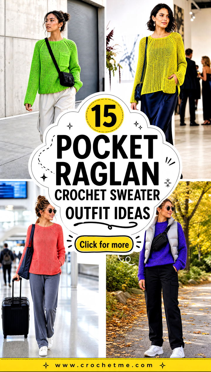 15 pocket raglan crochet sweater outfit ideas - 15 pocket raglan crochet sweater outfit ideas