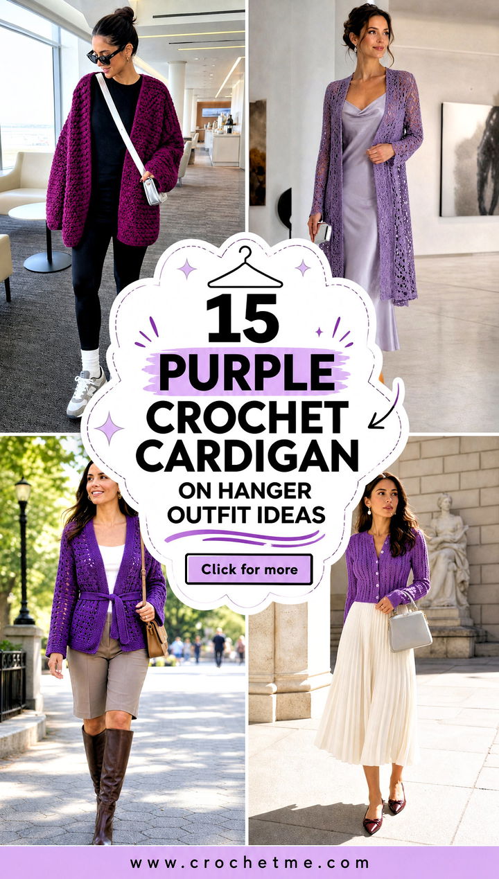 15 purple crochet cardigan on hanger outfit ideas - 15 purple crochet cardigan on hanger outfit ideas