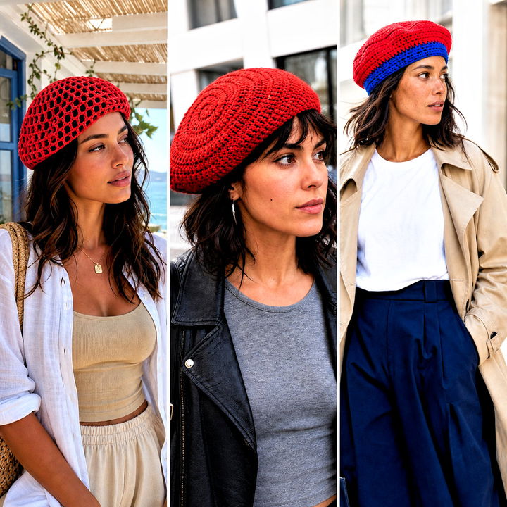 15 Red Crochet Beret Outfit Ideas for Parisian-Inspired Style