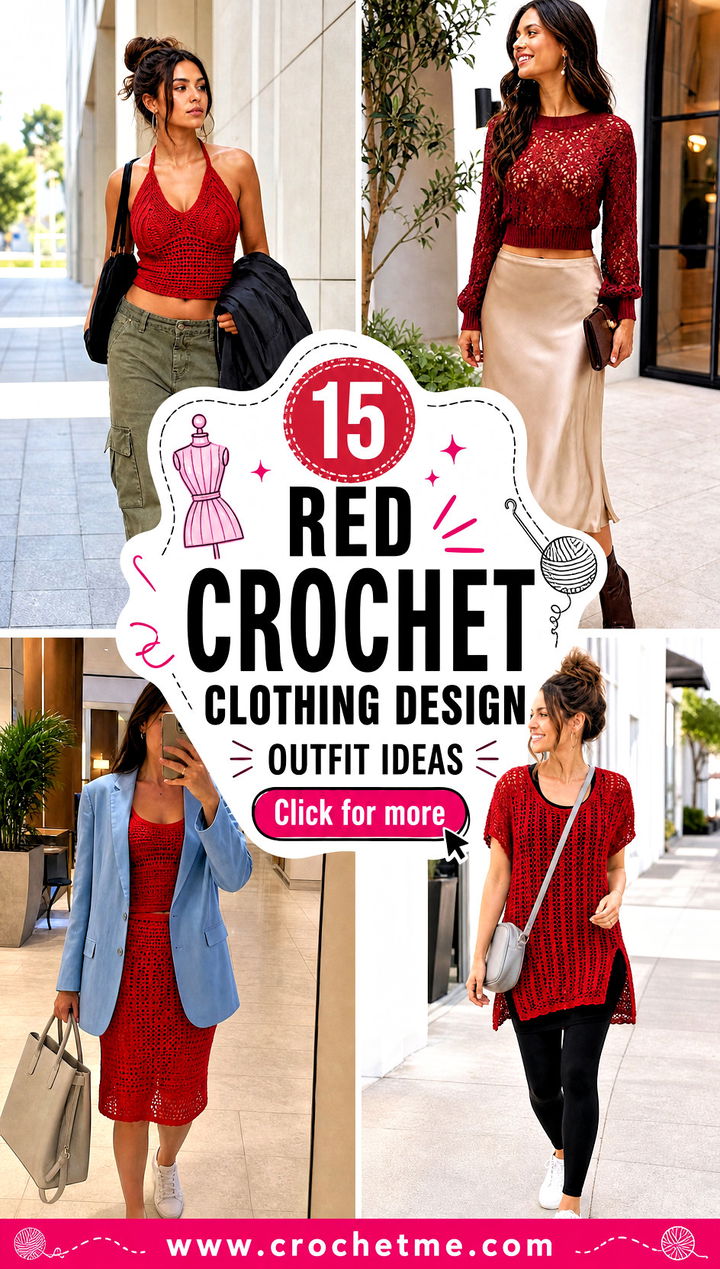 15 red crochet clothing design outfit ideas - 15 red crochet clothing design outfit ideas