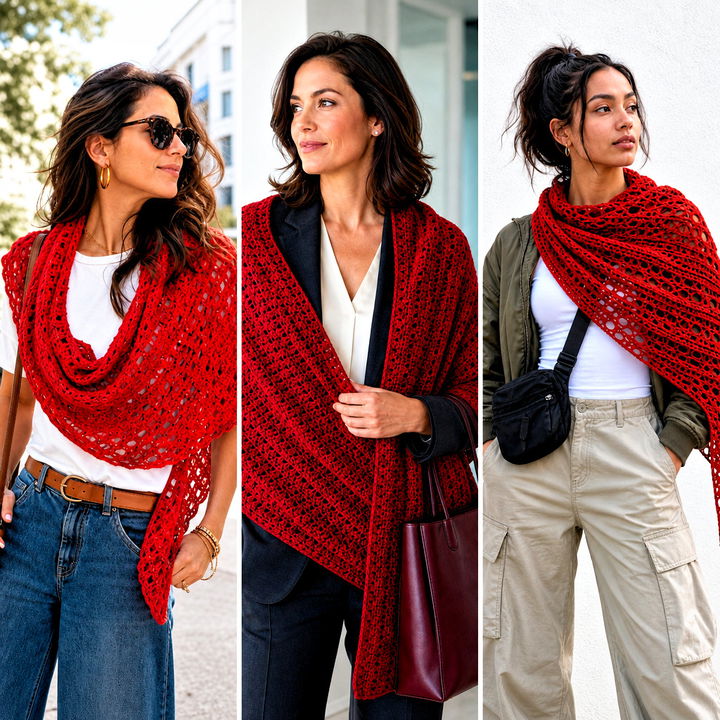 15 Red Crochet Shawl Outfit Ideas for Effortless, Elegant Layering