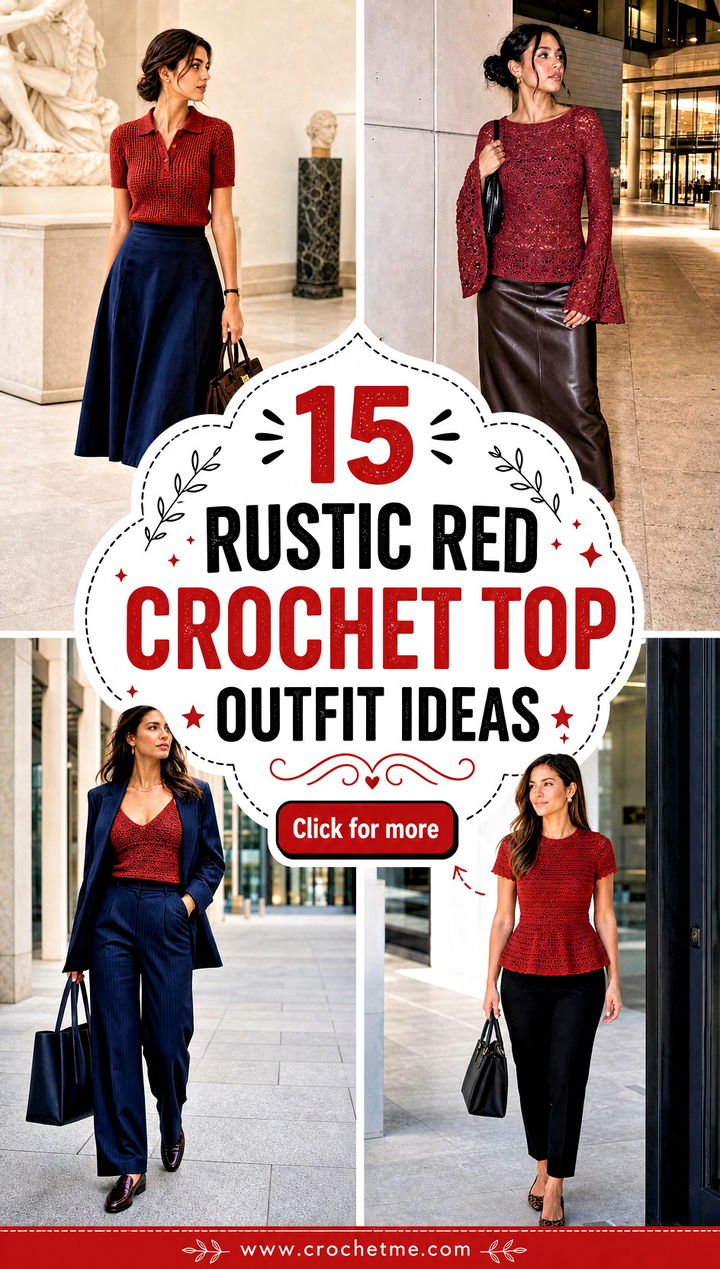 15 rustic red crochet top outfit ideas - 15 rustic red crochet top outfit ideas