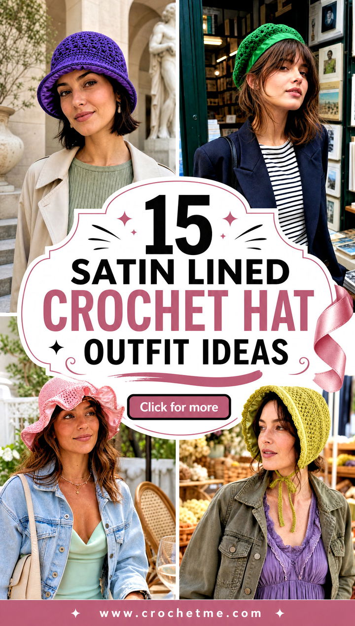 15 satin lined crochet hat outfit ideas - 15 satin lined crochet hat outfit ideas