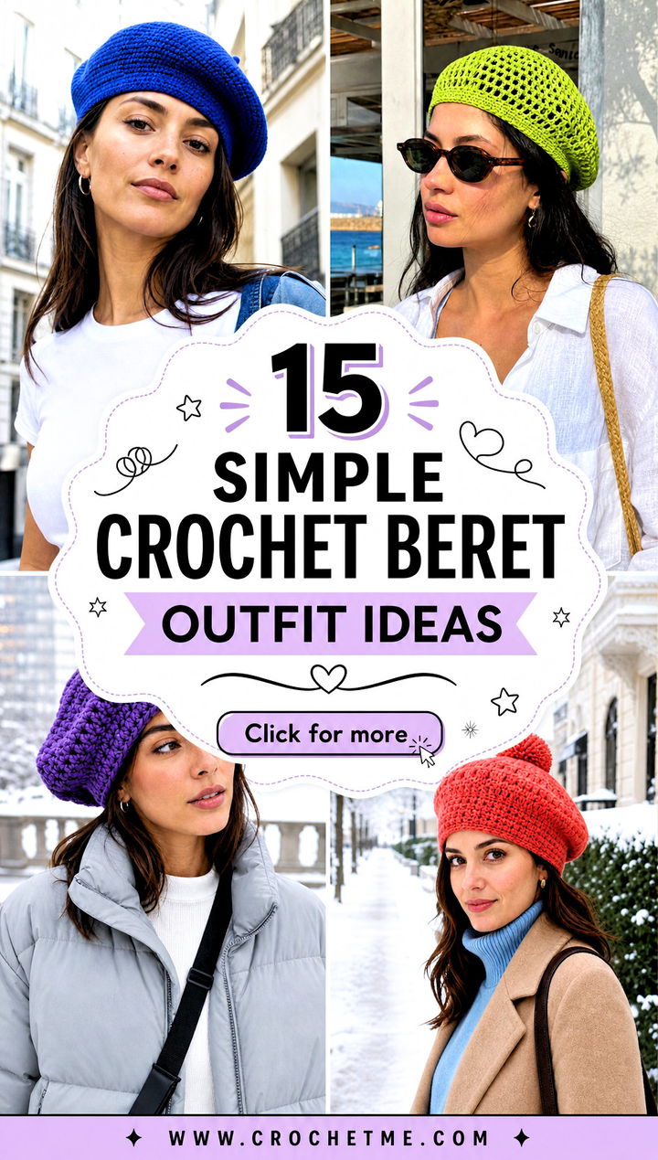 15 simple crochet beret outfit ideas - 15 simple crochet beret outfit ideas
