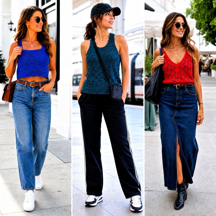 15 Solid Shell Stitch Crochet Tank Top Outfit Ideas for Summer