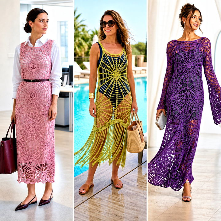 15 Spider Web Crochet Dress Outfit Ideas for Spooky Style