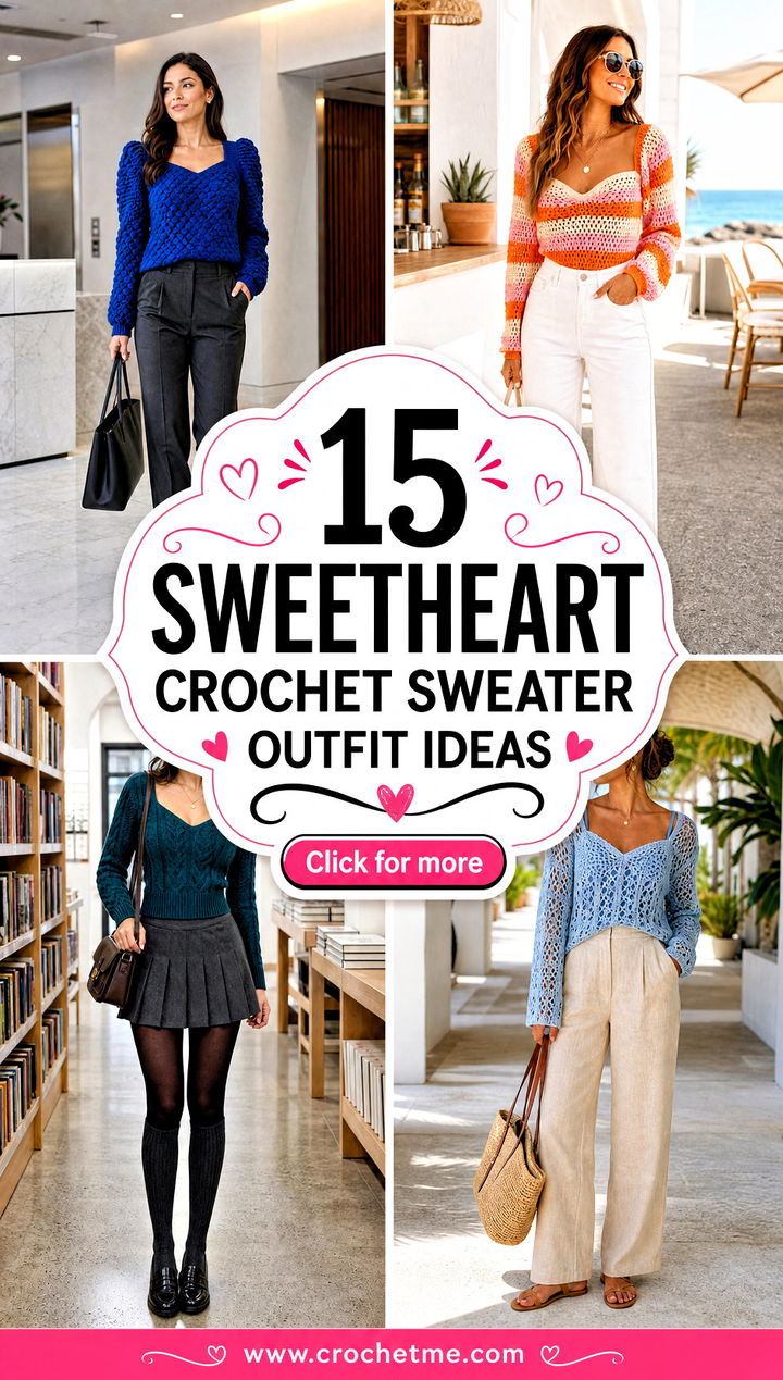 15 sweetheart crochet sweater outfit ideas - 15 sweetheart crochet sweater outfit ideas