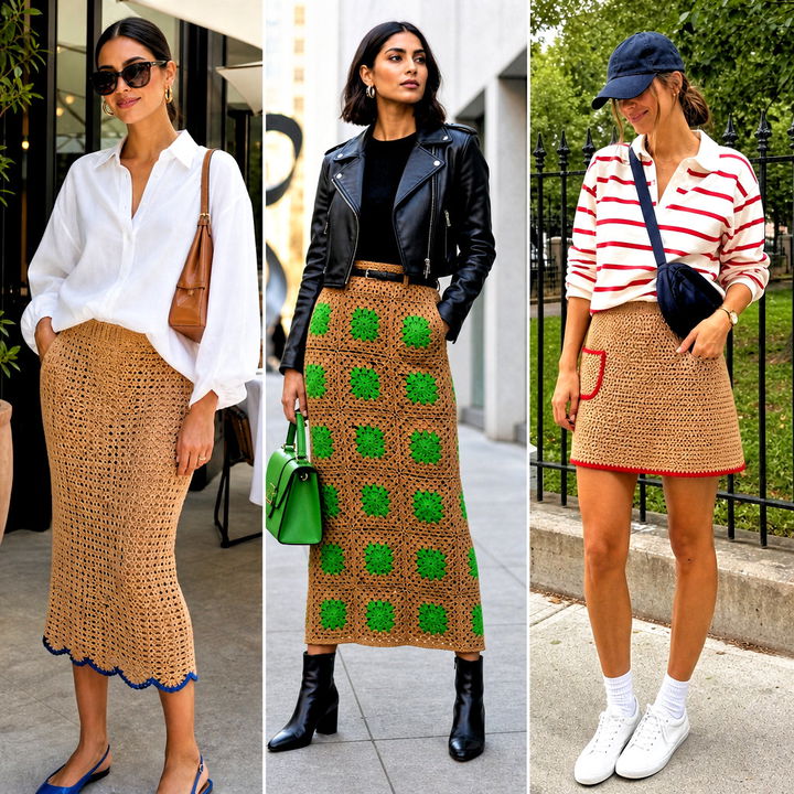 15 Tan Crochet Skirt Outfit Ideas for Chic Summer Style