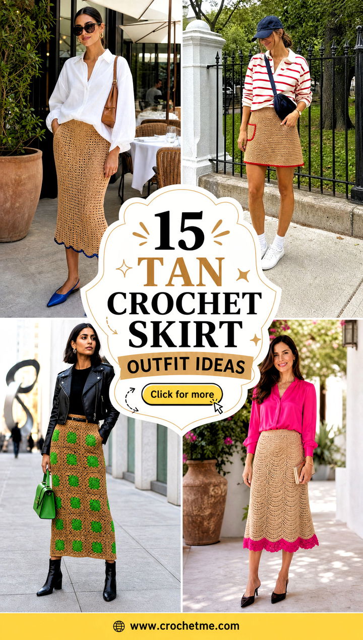 15 tan crochet skirt outfit ideas - 15 tan crochet skirt outfit ideas