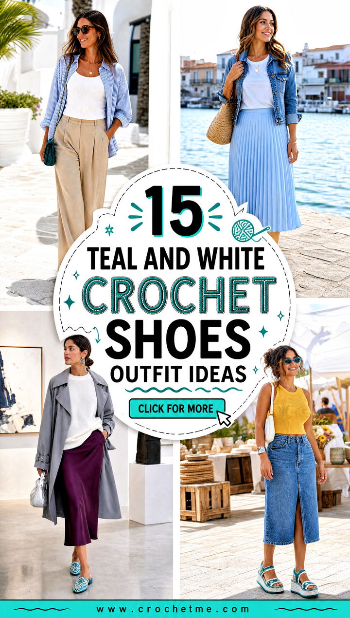 15 teal and white crochet shoes outfit ideas - 15 teal and white crochet shoes outfit ideas
