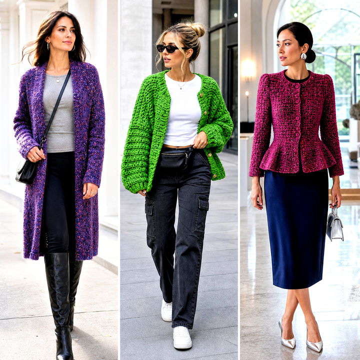 15 Tweed Crochet Cardi Outfit Ideas for Cozy Everyday Style