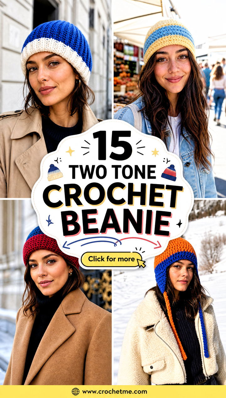 15 two tone crochet beanie outfit ideas - 15 two tone crochet beanie outfit ideas