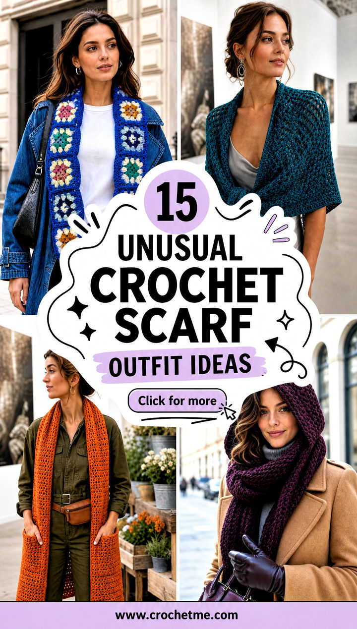 15 unusual crochet scarf outfit ideas - 15 unusual crochet scarf outfit ideas