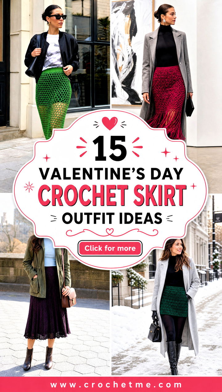 15 valentines day crochet skirt outfit ideas - 15 valentine’s day crochet skirt outfit ideas