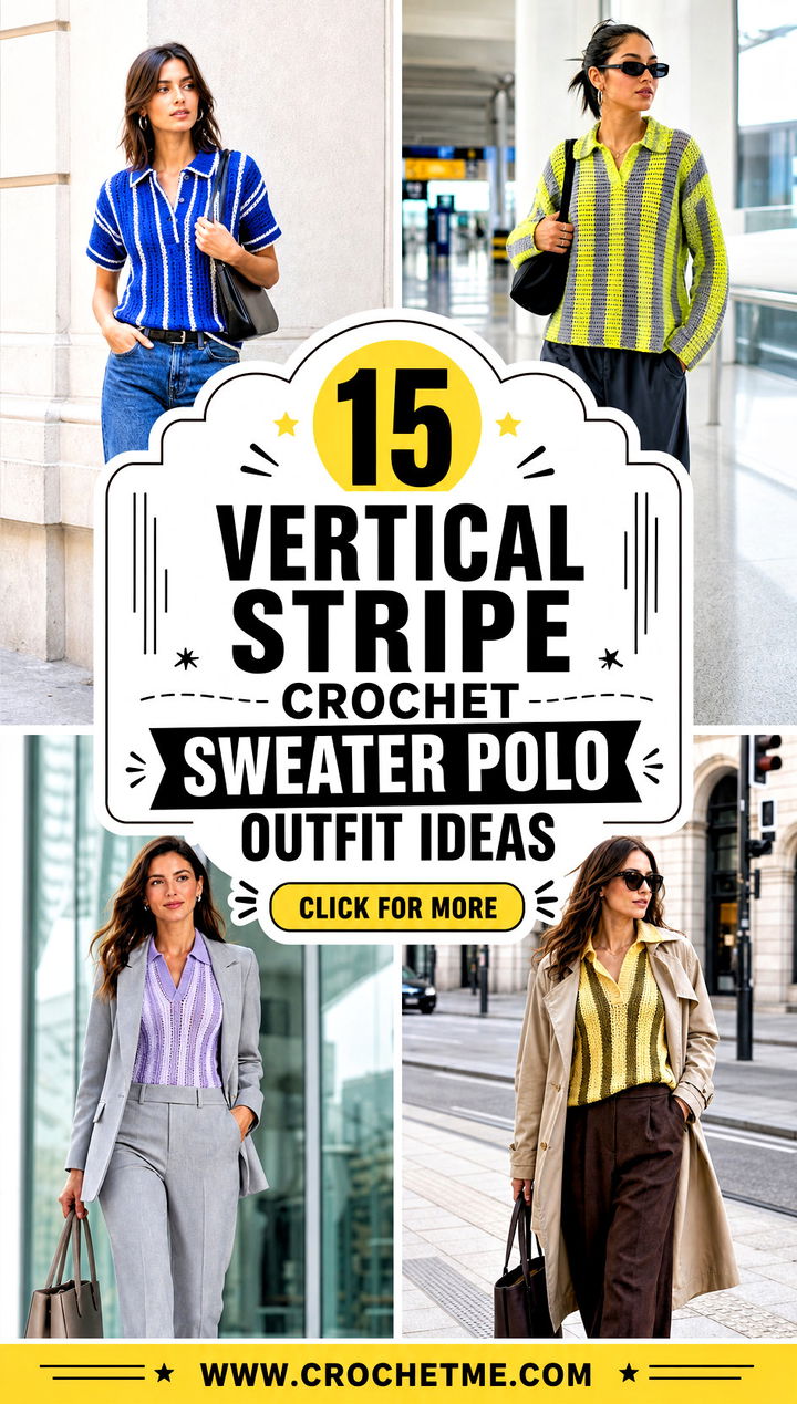 15 vertical stripe crochet sweater polo outfit ideas - 15 vertical stripe crochet sweater polo outfit ideas