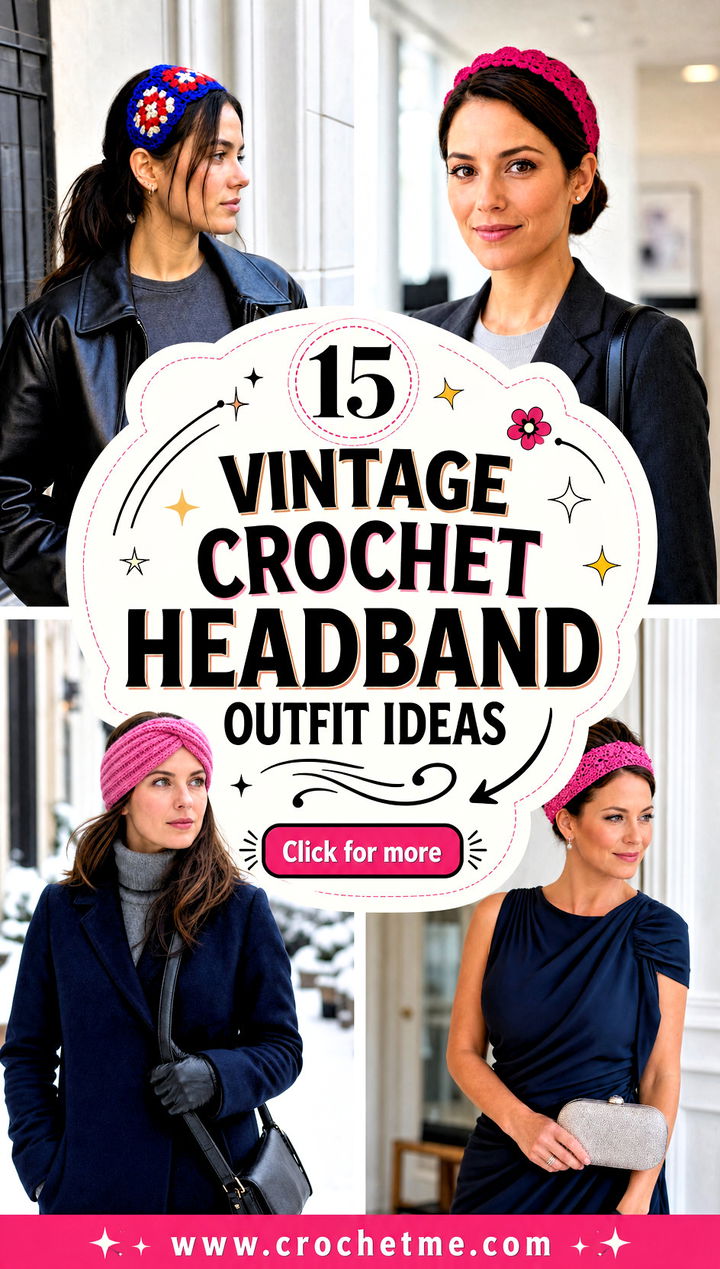 15 vintage crochet headband outfit ideas - 15 vintage crochet headband outfit ideas