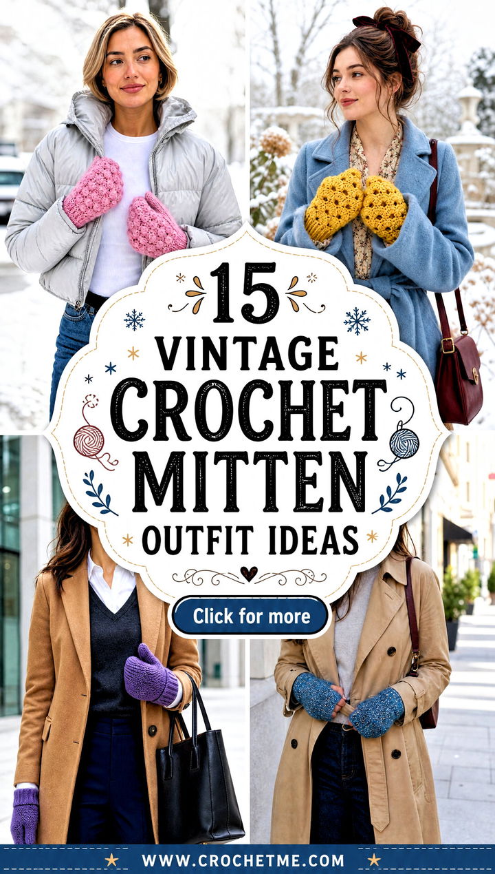 15 vintage crochet mitten outfit ideas - 15 vintage crochet mitten outfit ideas