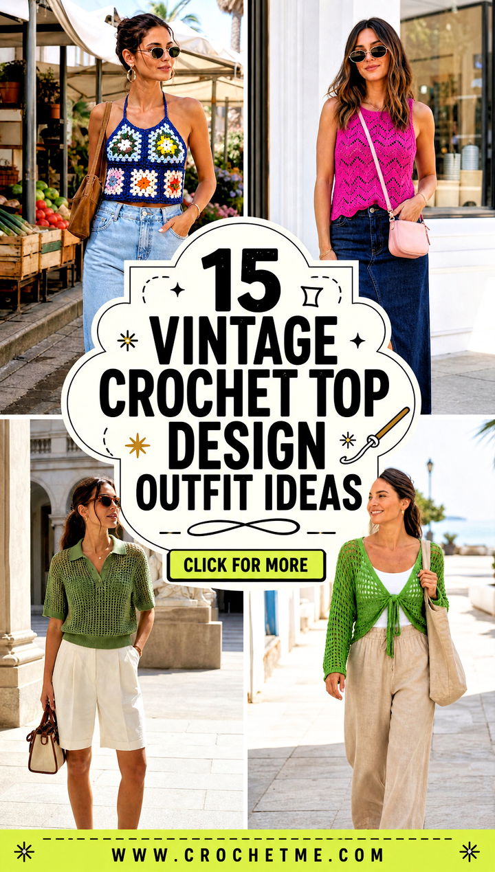 15 vintage crochet top design outfit ideas - 15 vintage crochet top design outfit ideas