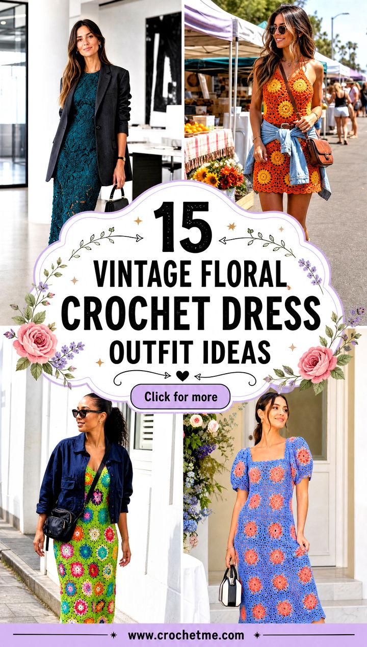 15 vintage floral crochet dress outfit ideas - 15 vintage floral crochet dress outfit ideas