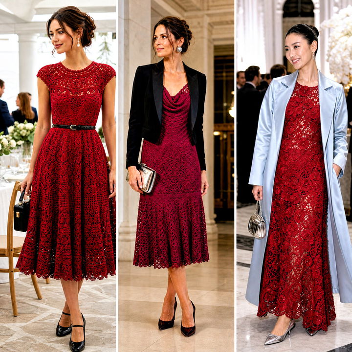 15 Vintage Red Crochet Dress Outfit Ideas for Retro Style