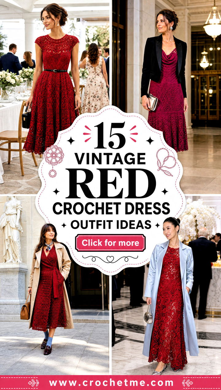 15 vintage red crochet dress outfit ideas - 15 vintage red crochet dress outfit ideas