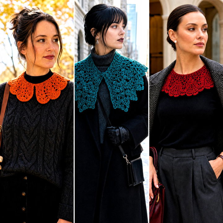 15 Wednesday Addams Crochet Collar Outfit Ideas for Fans