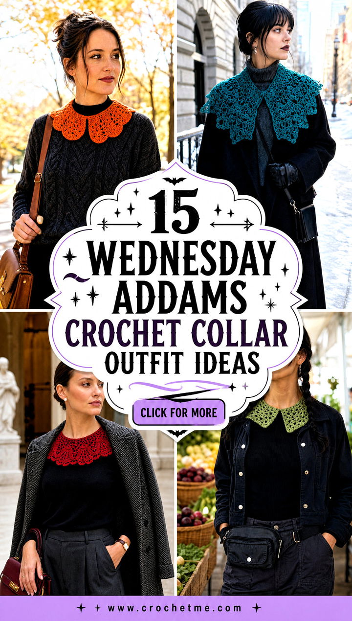 15 wednesday addams crochet collar outfit ideas - 15 wednesday addams crochet collar outfit ideas