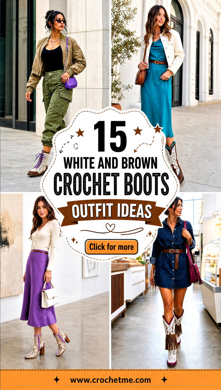 15 white and brown crochet boots outfit ideas - 15 white and brown crochet boots outfit ideas
