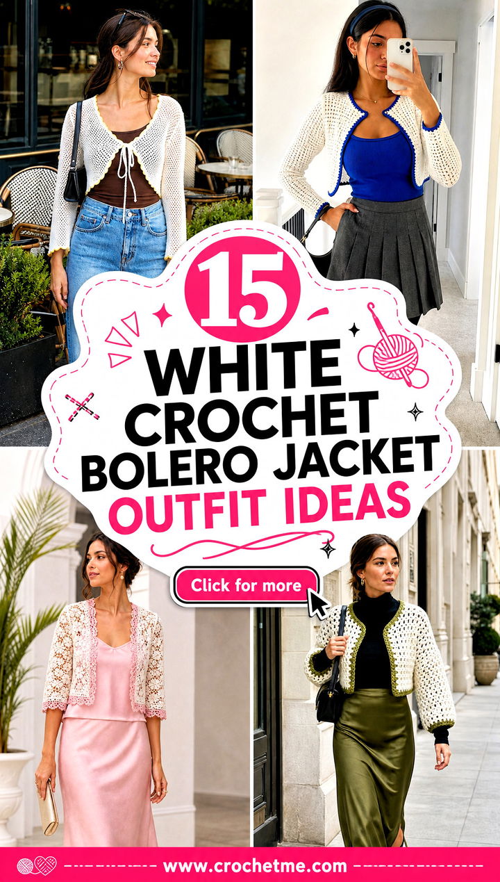 15 white crochet bolero jacket outfit ideas - 15 white crochet bolero jacket outfit ideas