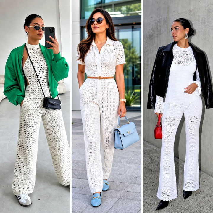 15 white crochet jumpsuit outfit ideas