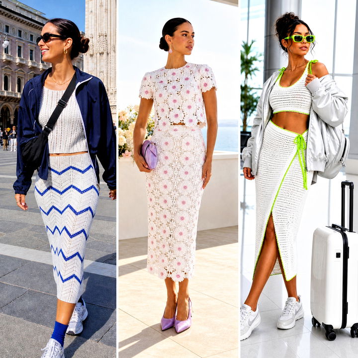 15 White Crochet Skirt Set Outfit Ideas for Chic Summer Style