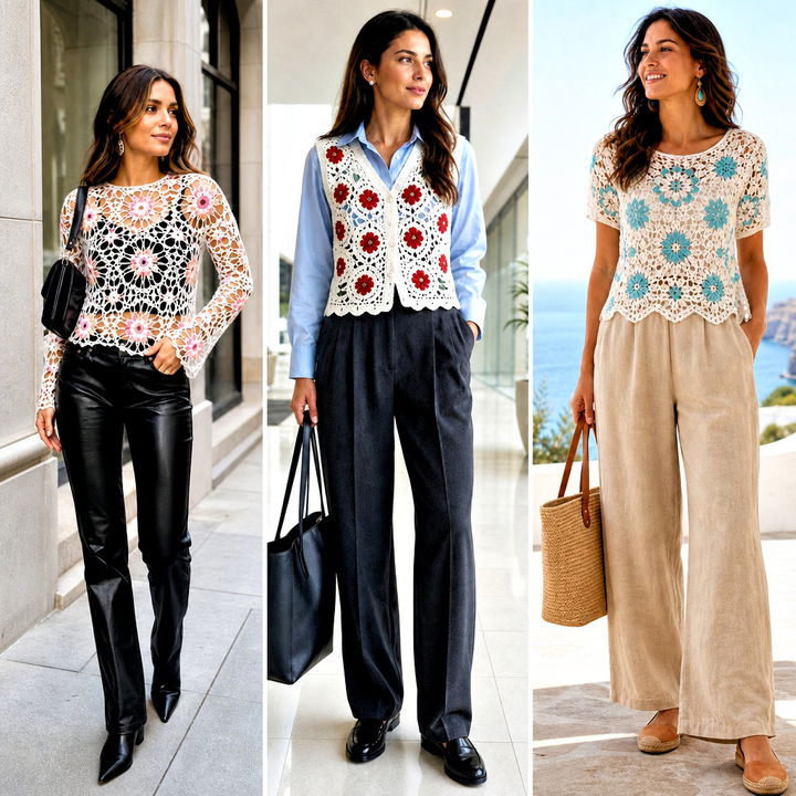 15 White Crochet Top With Flowers Outfit Ideas for Spring Style
