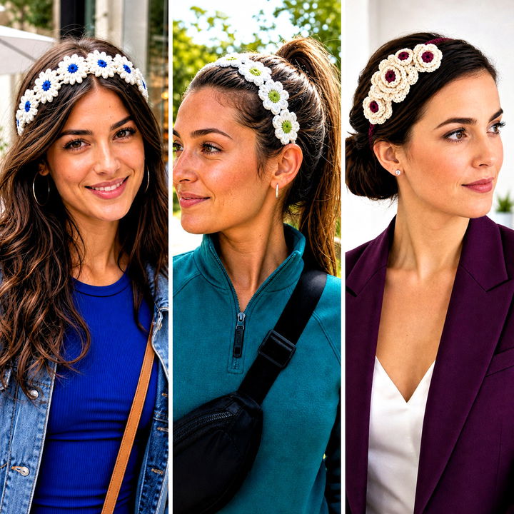 15 White Crocheted Flower Headband Outfit Ideas for Spring