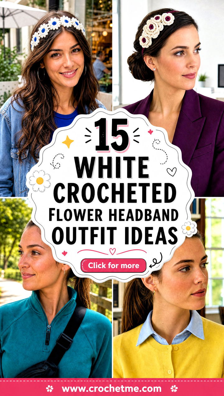 15 white crocheted flower headband outfit ideas - 15 white crocheted flower headband outfit ideas