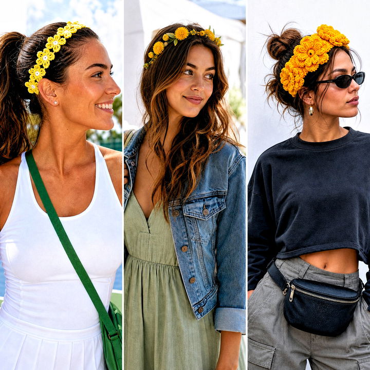 15 Yellow Crochet Flower Headband Outfit Ideas for Sunny Days