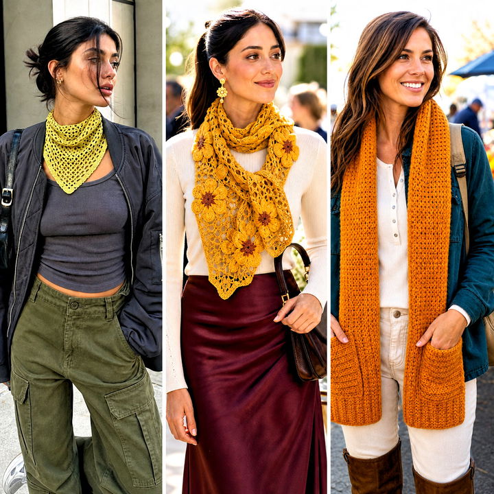 15 Yellow Crocheted Scarf on Table Outfit Ideas for Cozy Style