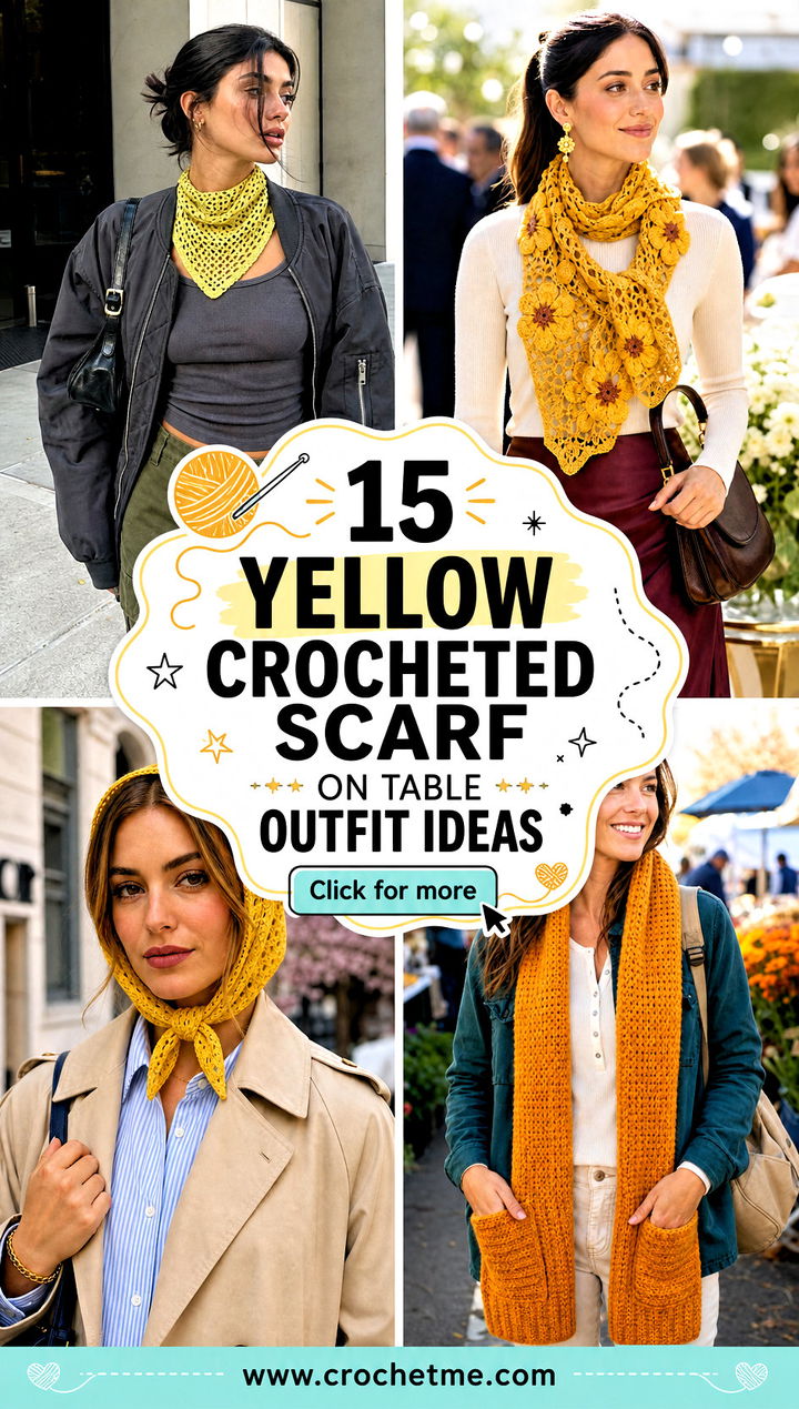 15 yellow crocheted scarf on table outfit ideas - 15 yellow crocheted scarf on table outfit ideas
