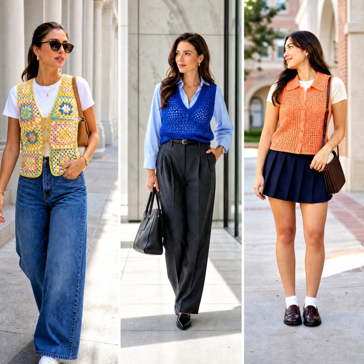 15 Zara Crochet Vest Top Outfit Ideas for Fresh Layered Looks