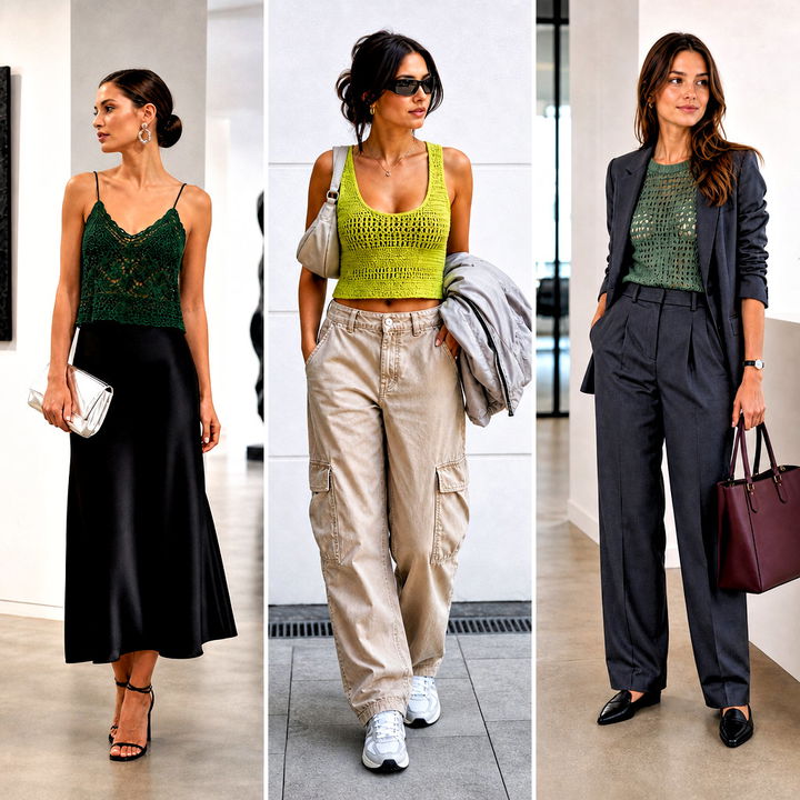 15 Zara Green Crochet Top Outfit Ideas for Fresh Style
