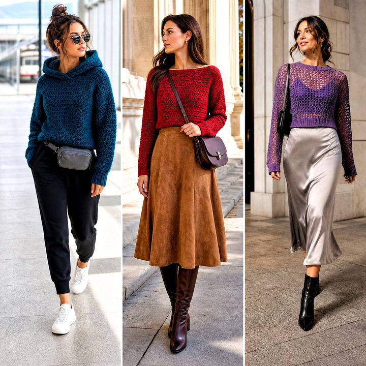 20 Autumn Crochet Sweater Outfit Ideas for Cozy Fall Style