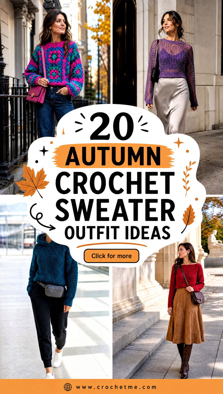 20 Autumn Crochet Sweater outfit ideas - 20 Autumn Crochet Sweater outfit ideas