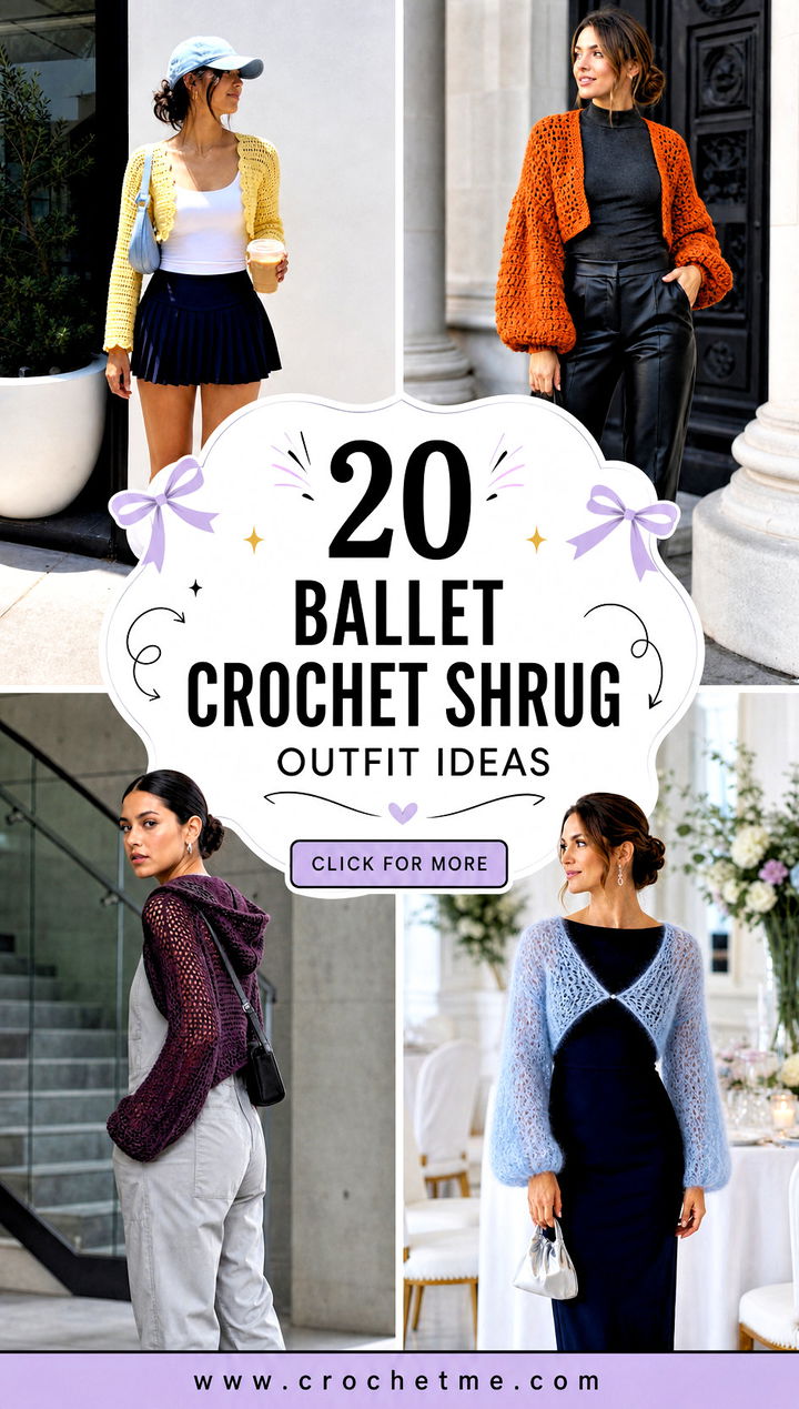 20 Ballet Crochet Shrug outfit ideas - 20 Ballet Crochet Shrug outfit ideas