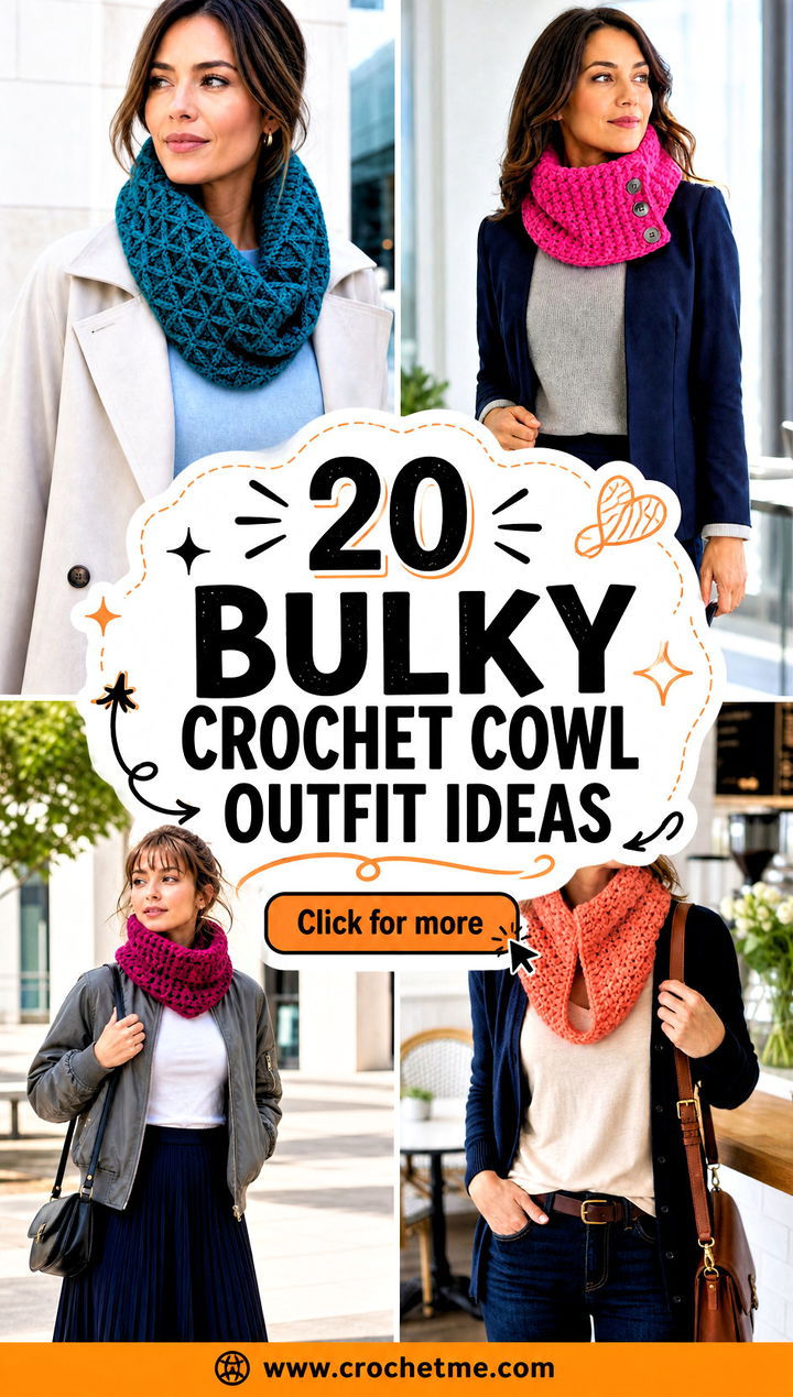 20 Bulky Crochet Cowl outfit ideas - 20 Bulky Crochet Cowl outfit ideas