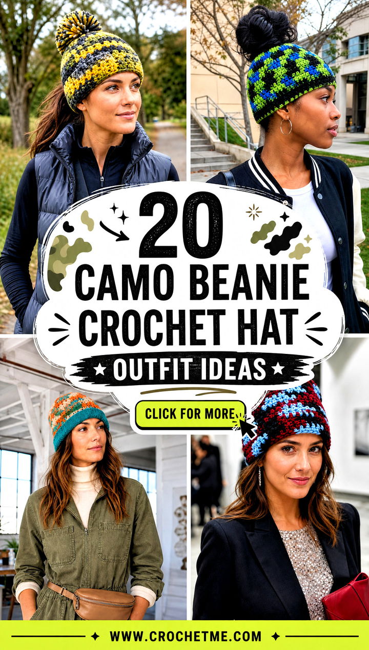 20 Camo Beanie Crochet Hat outfit ideas - 20 Camo Beanie Crochet Hat outfit ideas