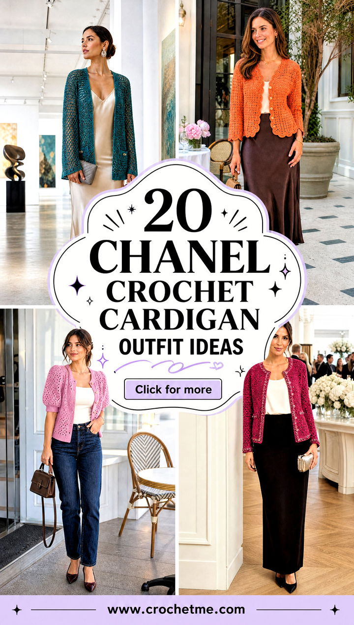 20 Chanel Crochet Cardigan outfit ideas - 20 Chanel Crochet Cardigan outfit ideas