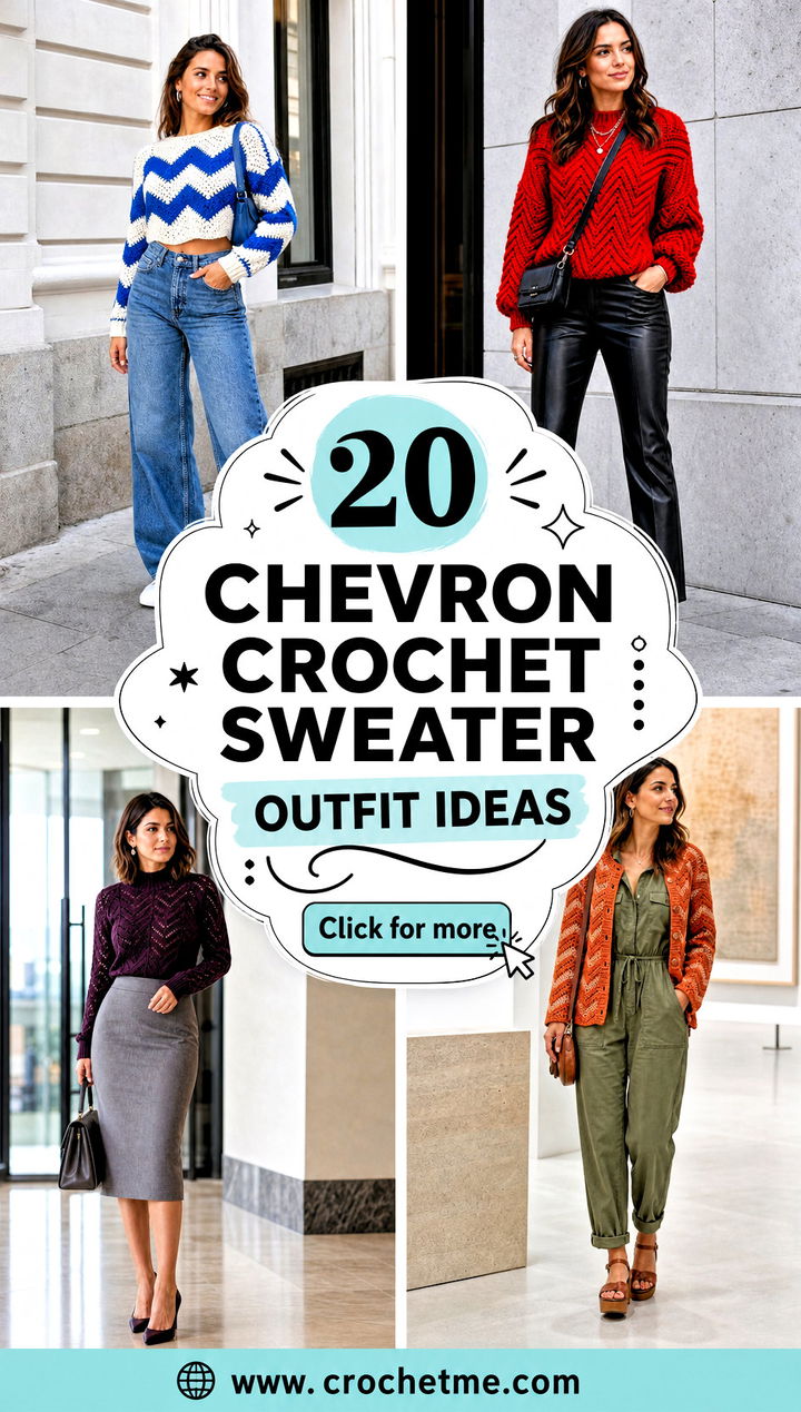 20 Chevron Crochet Sweater outfit ideas - 20 Chevron Crochet Sweater outfit ideas