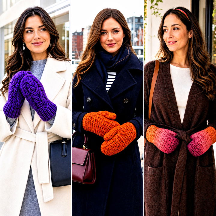 20 Chunky Yarn Crochet Mittens Outfit Ideas for Cozy Days