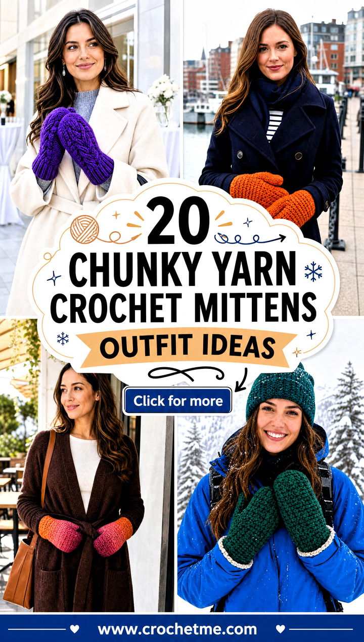 20 Chunky Yarn Crochet Mittens outfit ideas - 20 Chunky Yarn Crochet Mittens outfit ideas